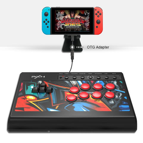 PXN X8 Arcade Fight Stick Joystick - PC Fight Sticks, Keyboard Operation Joystick with 3.5mm audio interface for PS4,PS3, PC, Xbox One, Xbox Series X|S, Switch-Black