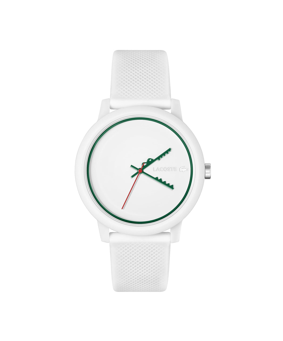 Lacoste L.12.12 Men's White Tr90 With White Silicone Strap, Ghost White (Model: 2011308)