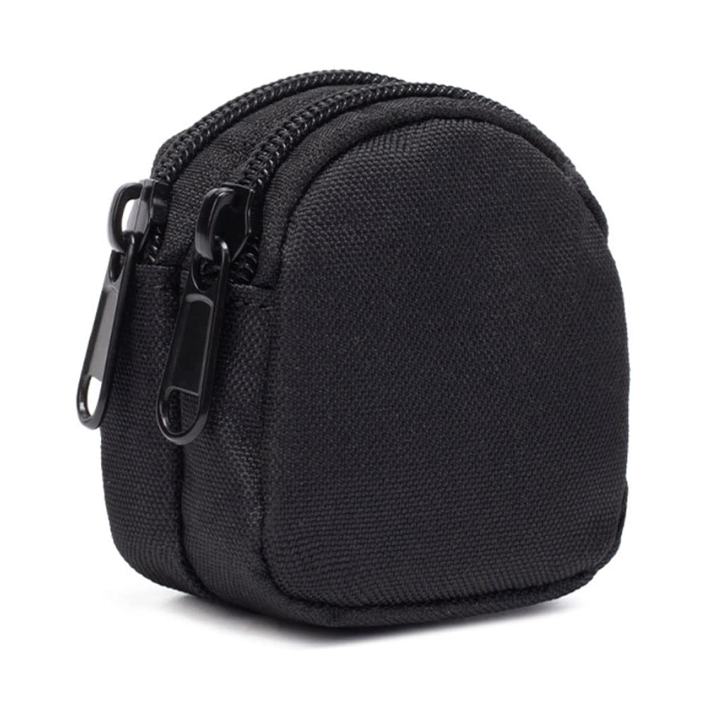 Small Coin Purchase Keychain, Round Tactical Pouch Military Gear Mini Molle Key Wallet Holder Men Coin Purses Zipper Outdoor Pocket for Camping Hunting