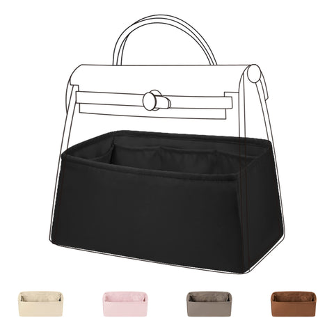 DGAZ Silk Purse Organizer Insert Fits Hermes Herbag 31/39/50 Bags, Luxury Handbag & Tote Organiser, Simplicity bag insert?Black,H31?