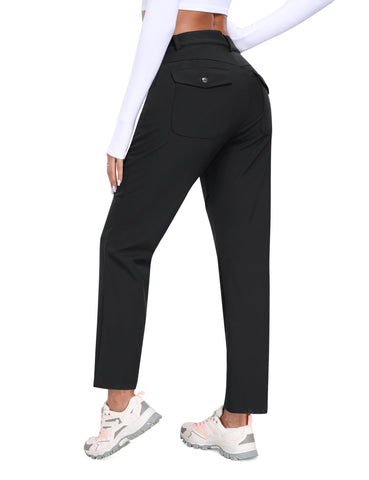 MoFiz Women's Outdoor Snow Ski Pants Waterproof Insulated Softshell Pants for Hiking Travel Walking Cold Weather Outwear Black M