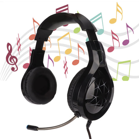 CCYLEZ Over Ear Stereo USB Wired Headset with MicrophoneWired Gaming Headphone Noise Cancelling Soft Earmuffs with LED Light PC Gaming Earphone for PS5