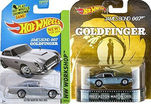 Hot Wheels Goldfinger 007 Aston Martin Set Retro Entertainment Mainline Series Silver DB5 #200
