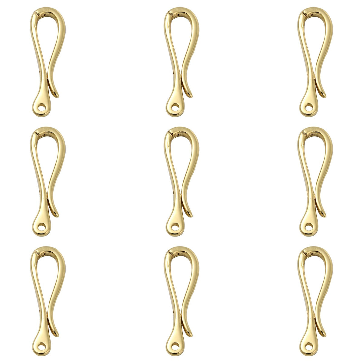 LiQunSweet 10 Pcs Hook Toggle Clasps Long-Lasting Plated Closures Connectors for Necklace Jewelry Making Findings - 30Ã—9.5mm