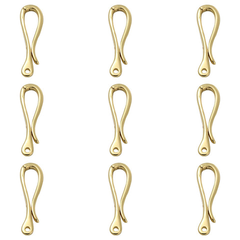 LiQunSweet 10 Pcs Hook Toggle Clasps Long-Lasting Plated Closures Connectors for Necklace Jewelry Making Findings - 30Ã—9.5mm
