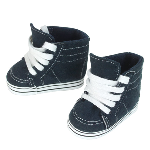 Sophia's 2 Pack of Shoes includes Slip On Loafers and High Top Shoes for 18 Inch Boy Dolls, Brown/Blue