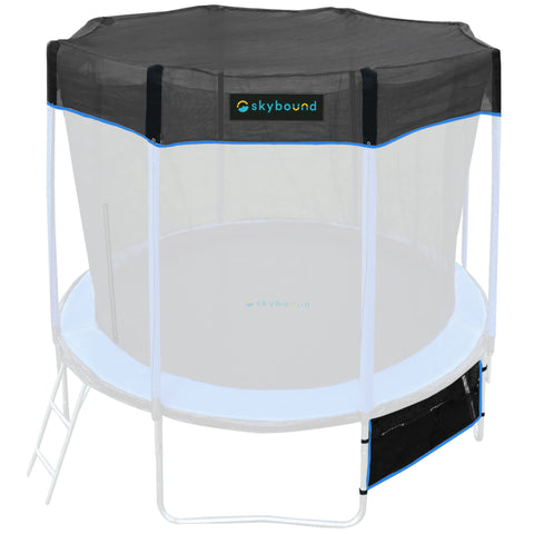 SkyBound Recreational Trampoline Cover - Tent for 10ft Round Outdoor Trampoline - Heavy Duty Sun Shade Covers for Straight-Pole Round Trampolines - Only Includes Top Cover and Shoe Bag (Blue)