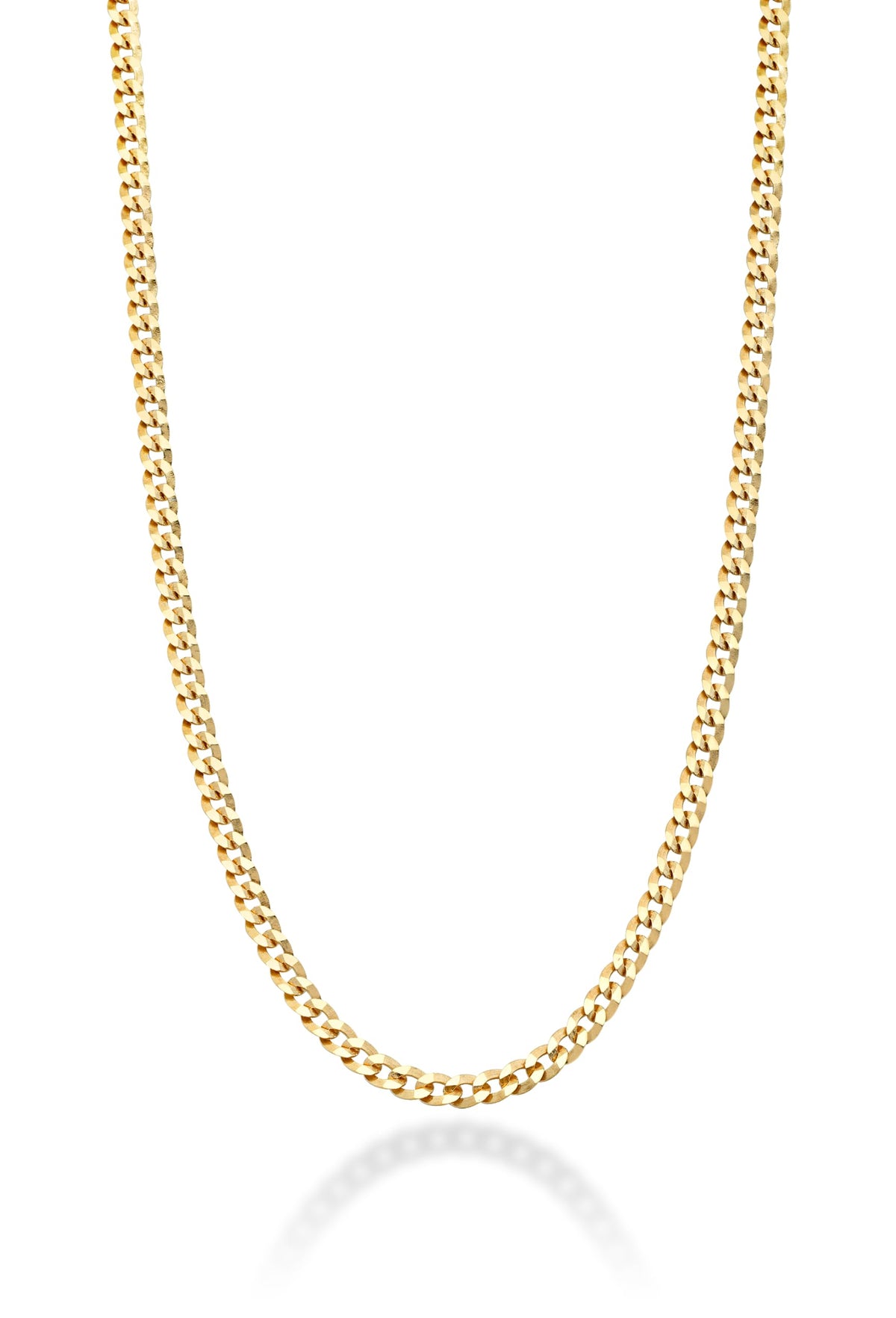 Miabella Italian 18K Gold Over 925 Sterling Silver 2.3mm Curb Cuban Link Chain Necklace for Women Made in Italy(Length 26 Inches)