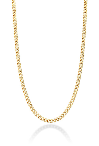 Miabella Italian 18K Gold Over 925 Sterling Silver 2.3mm Curb Cuban Link Chain Necklace for Women Made in Italy(Length 26 Inches)