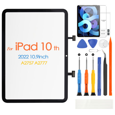 ARSSLY Touch Screen for iPad 10 2022 Gen 10.9 inch A2757 A2777 Replacement Digitizer Touchscreen Glass Panel with Repair Tools (Not LCD Display)