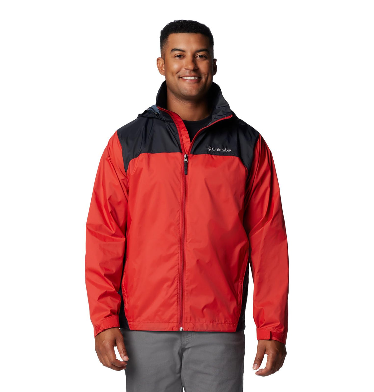 Columbia Men's Glennaker Lake II Rain Jacket, Sail Red/Black, Large