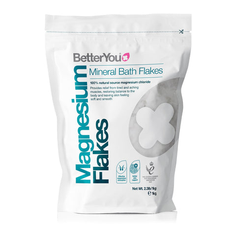 BetterYou Magnesium Original Bath Flakes, Natural Source of Zechstein Magnesium, Mineral Bath Flakes, Cleansing Bath Salts, Vegan & Palm-Oil Free, 1kg