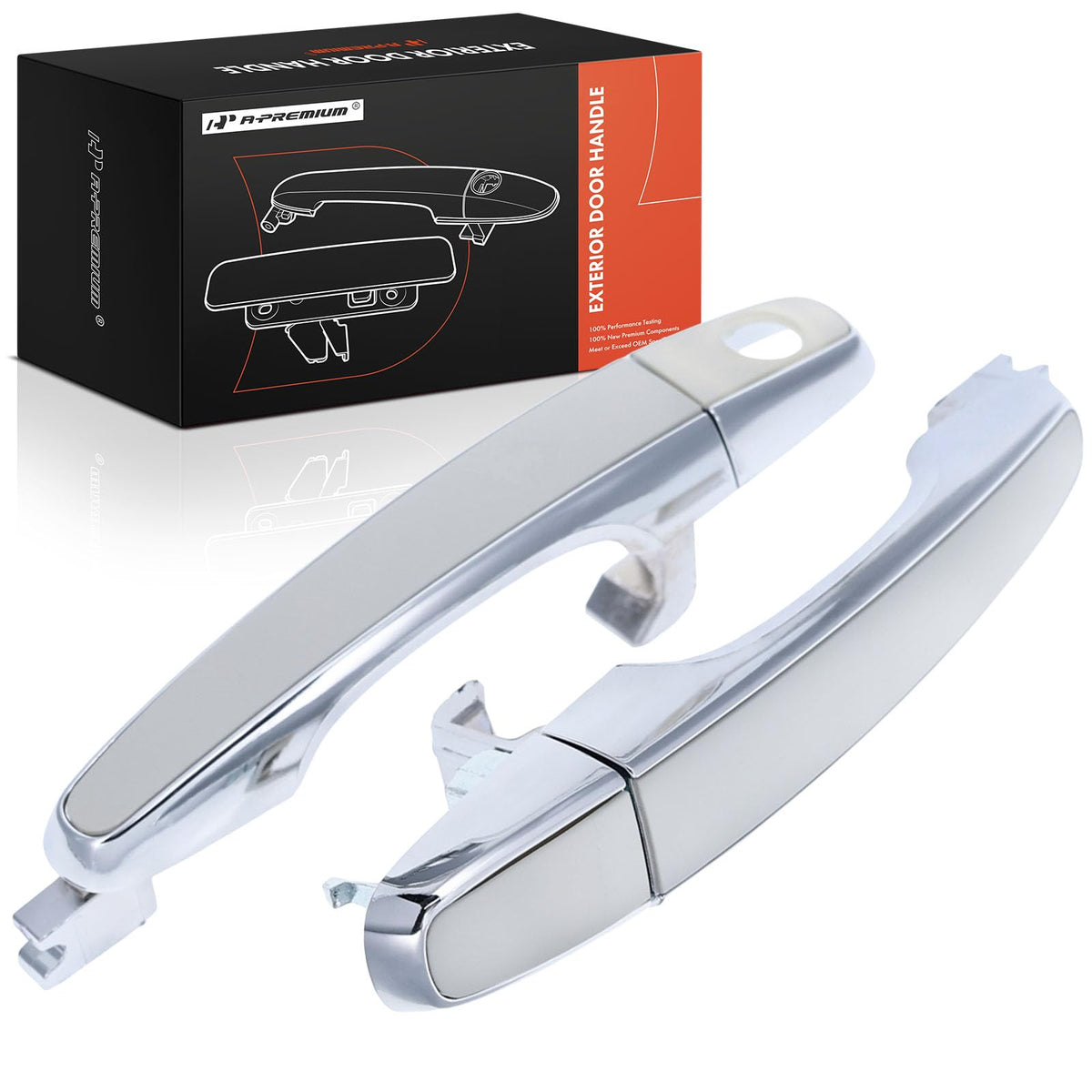 A-Premium Outside Exterior Door Handles Compatible with Pontiac G8 2008 2009, Chrome, 2-PC Set, Front Driver and Passenger Side