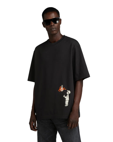 G-Star Raw Men's Light Bulb Oversized Boxy Short Sleeve T-Shirt, Dark Black