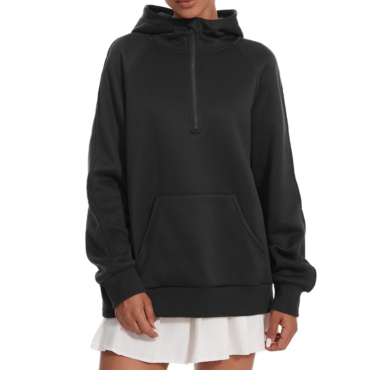 KZAIONE Womens Hoodies Half Zip Sweatshirts for Womens Fall Fashion Outfits Y2K Hoodies 2024 Winter Clothes Black Hoodies M