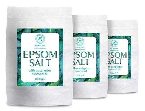 English Salt Eucalyptus 3kg with Eucalyptus Essential Oil - 100% Pure Epsom Salts - Magnesium Sulphate Crystals & Eucalyptus for Sore Muscles Soothing - Skin Care - Muscle Relaxation - Good Sleep