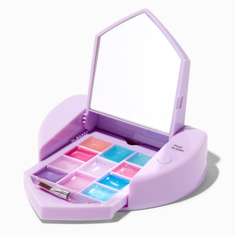 Claire's Accessories Glitter Lip Gloss Kit for Girls in a Butterfly Gemstone Heart Case