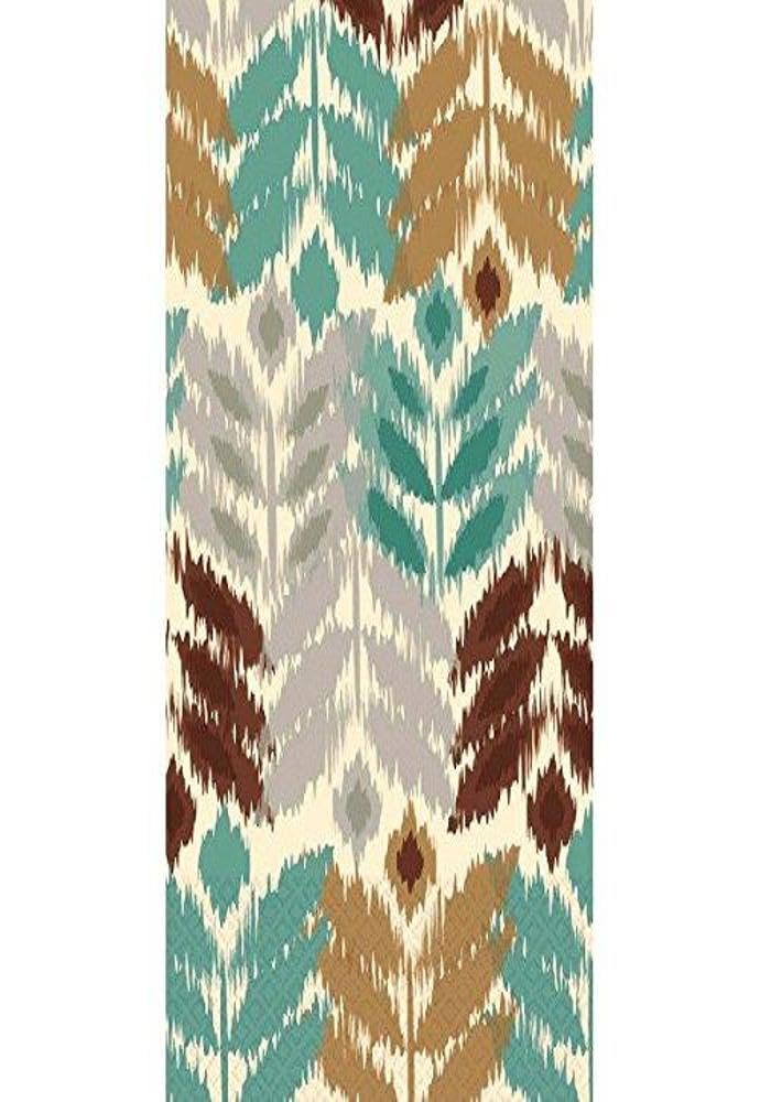 Leaf Ikat Disposable 2 Ply Eco Paper Guest Towels Tableware, 16 Pieces, Made from Paper, by Amscan
