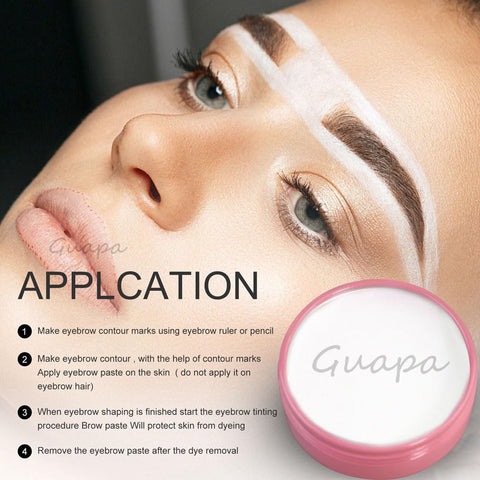 0.7oz Highly Pigmented White Mapping Paste Microblading Eyebrows Shape Mark Tools Brows Contour Design Paste Eyebrow Tinting Tool for Permanent Makeup Micropigmentation (White Paste with Pink Box)