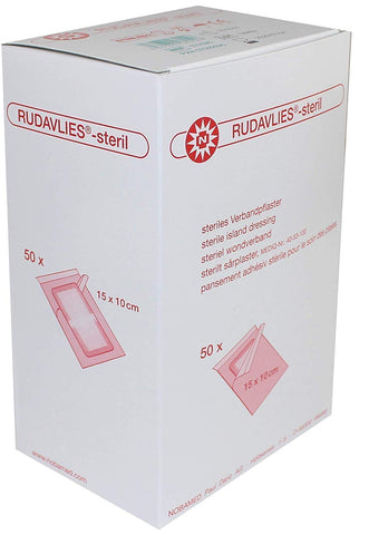 Rudavlies Sterile Wound Plaster - 50 Pieces - Sterile Plasters - Various Sizes - 5.91"x3.94"