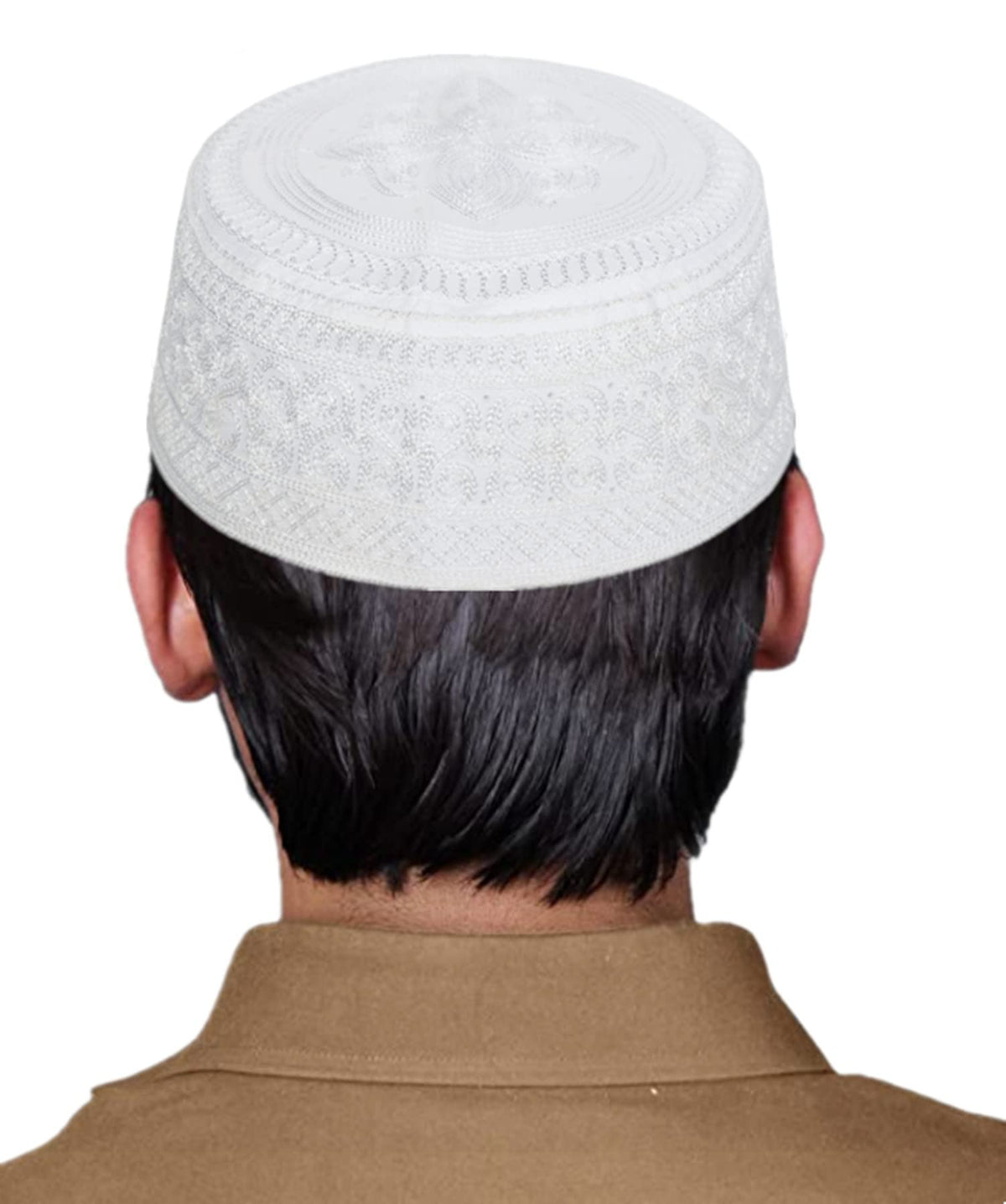 Men Muslim Prayer Kufi Hat Breathable Embroidery Kofia Topi Sun Hat Islam Kufi Headware Takke Praying Beanie Hat Skull Cap White