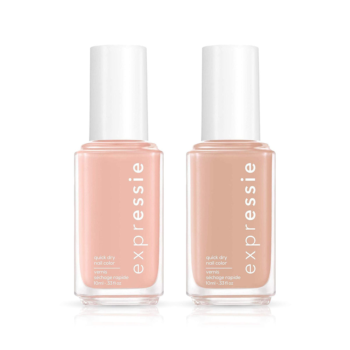 essie expressie quick dry nail polish, fall color set - soft pink beige, crop top and roll 0.33 oz + light beige, buns up 0.33 oz (1 ea)