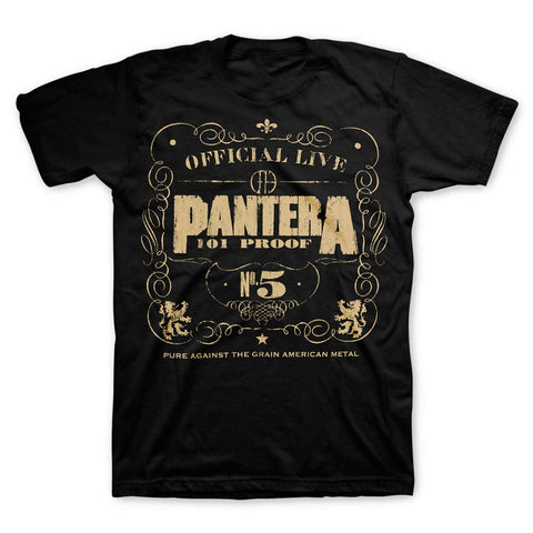 Bravado Men's Pantera 101 Proof T Shirt, Black, Small