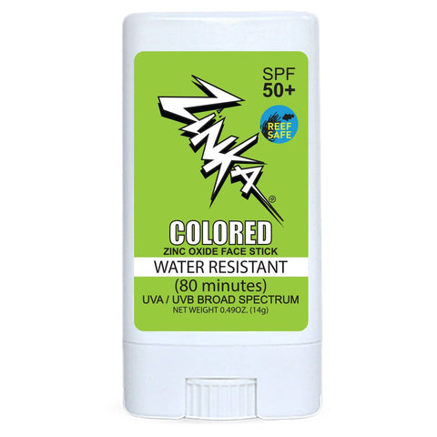 Zinka Neon Green Zinc Oxide Face Stick SPF 50+ Water 14g (Reef Safe)