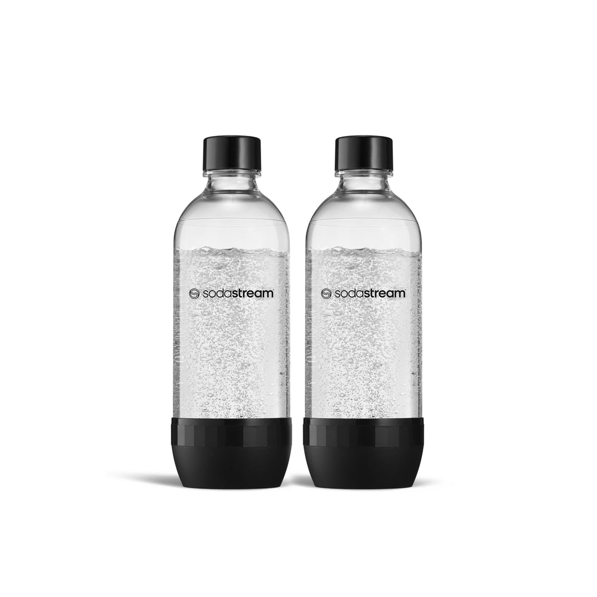 Sodastream Set of 2 Classic Dishwasher Friendly Carbonating Bottles, Large, 1 L, Material: Tritan, BPA-