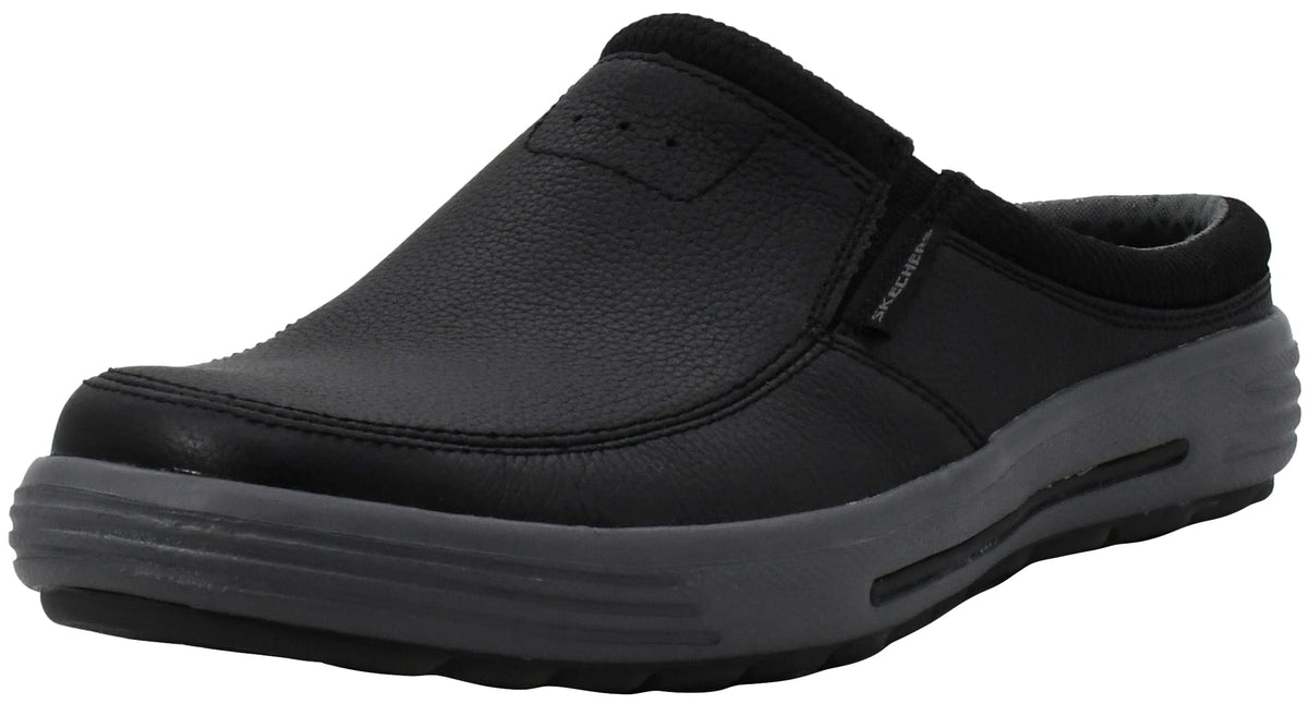 Skechers Men's Porter Vamen Slip-On Loafer, Black/Charcoal, 8 W US