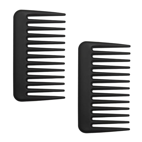 Mini Wide Tooth Comb,Small Travel Purse Hair Detangling Comb Beard Comb for Curly hairPortable Care Comb Shower Comb Travel Combs for Men Women - Best Styling Comb for Wet,Dry,Long Hair (Black+Black)