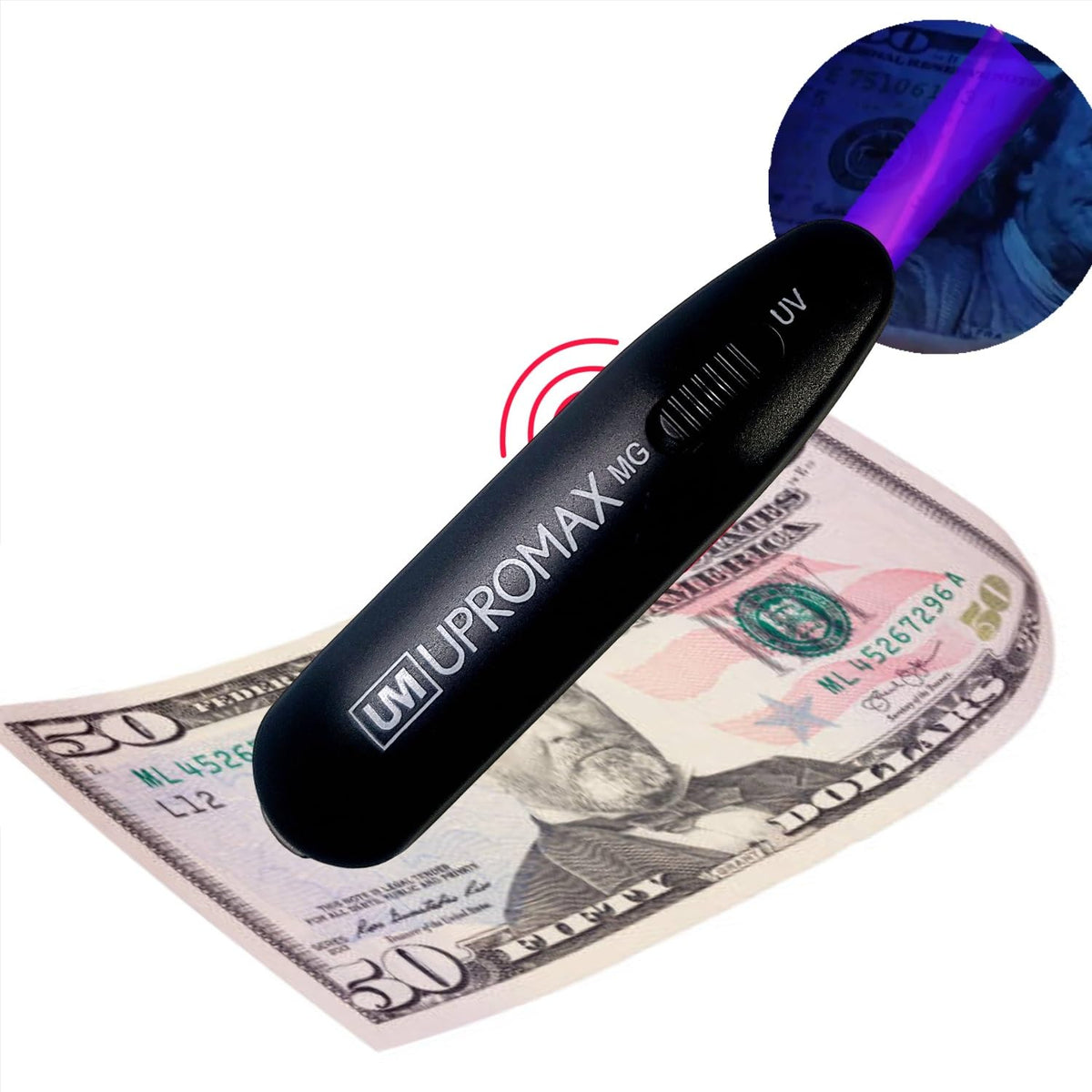 Money Detector, UV Plus Light Magnetic Head Currency Note Detector Counterfeit Checker Magnetic Detector Counterfeit Bill Detectors USD Currency (Handheld 2x1 Portable Beep Black)