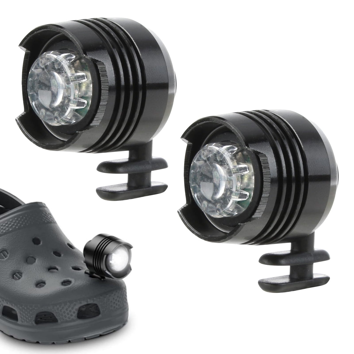 2 PCS Headlights for Crocs Charms Funny Shoe Pins Lights for Adults Kids with 3 Modes Unique Beach Bags Decoration for Jibbitz Accessories Glow in the Dark Birthday Christmas Party Favor Gift