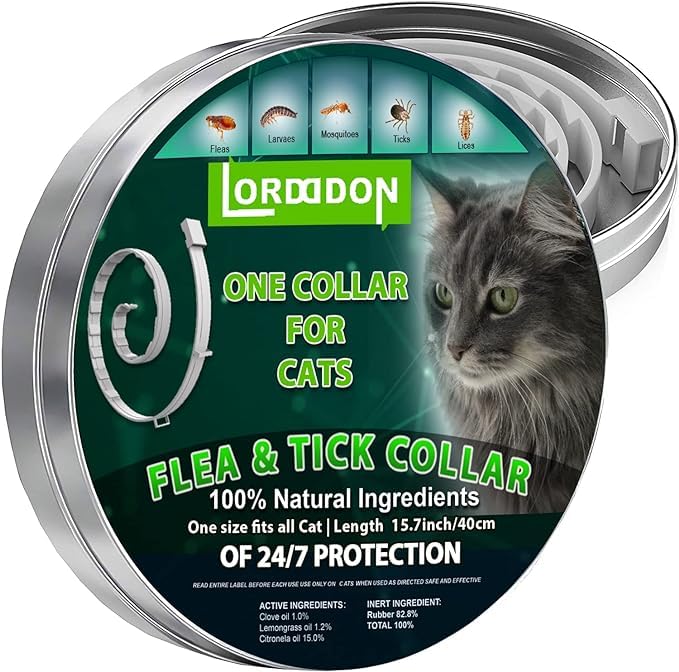 LORDDDON Repellent Cat Collar with Clips Reflectors Collars 8 Months with Adjustable Design