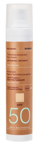 Korres Red Grape Tinted Face Sunscreen SPF50, white
