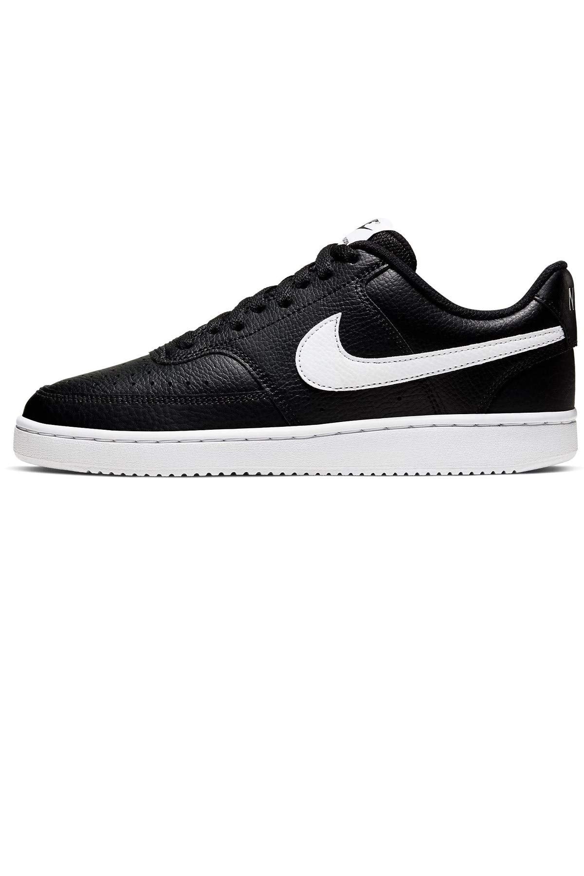 Nike Women's WMNS Court Vision Low Sneaker, Black/White, 8 Regular US