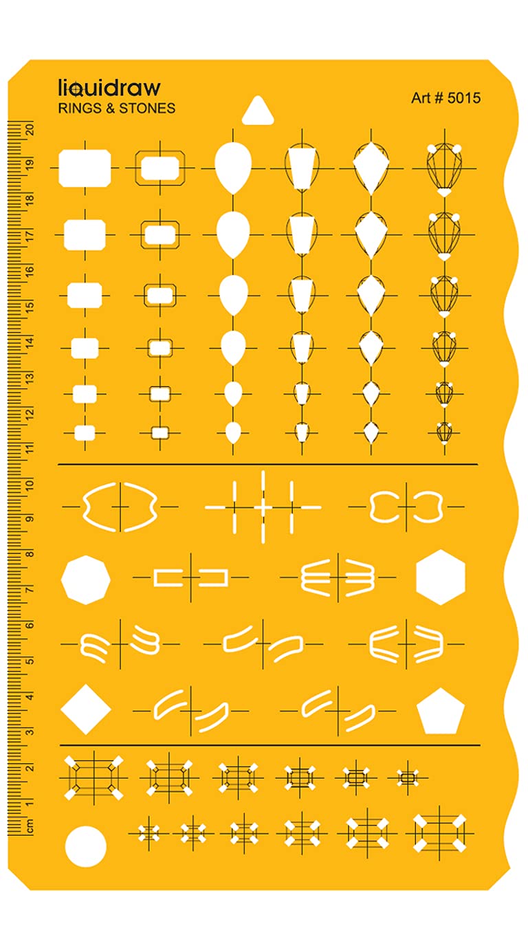 Liquidraw Jewellery Design Templates Stencil, Jewellery Making Template Stencils - Design Settings & Stone Shapes