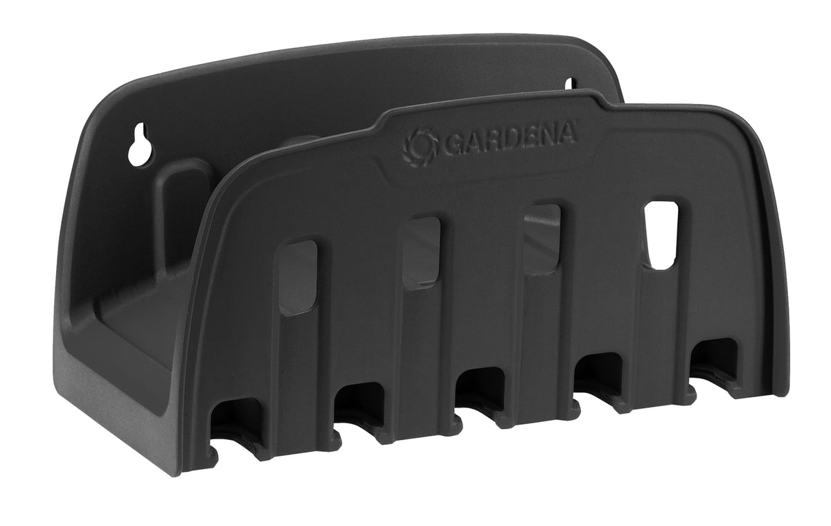 GARDENA Wall-mounted hose holder: Garden hose bracket - an option for hanging up your garden hose and Original GARDENA system parts for easy garden watering (00241-20), Dark Grey