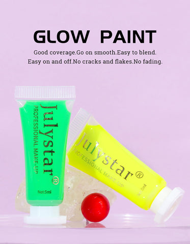 Easilydays Glow In The Dark Face Body Paint, UV Green Face Paint Crayons, Neon Body Face, Painting for Kids, Water Soluble Fluorescent Graffiti, Halloween Face Dramatic Makeup for Adult (#06 UV Green)