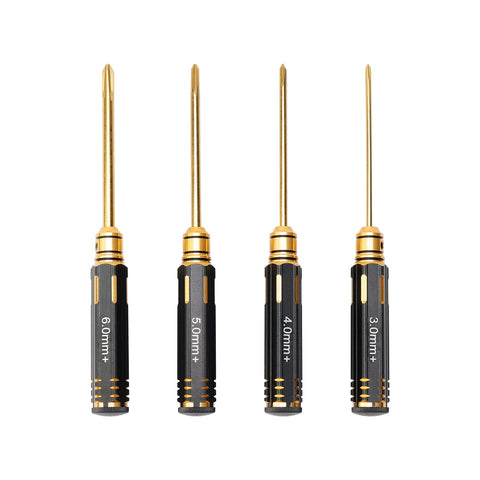 Newzoll 4Pcs Phillips Screwdriver Set 3/4/ 5/ 6mm RC Phillips Screw Driver Small Repair Tool Kit for RC Car Quadcopter Drone Helicopter Airplane Multirotors Models