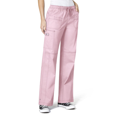 WonderWink Women's Faith Multi-Pocket Cargo Pant Medical Scrubs, Rose Blush, Large