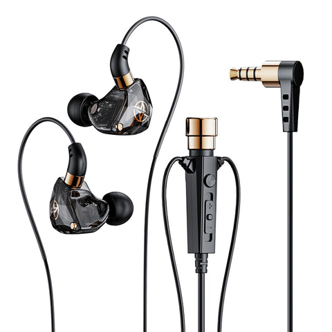 FEDAI KT-02 Wired Headphone?3-Meter Long Noise Cancelling Earphones with Mic Dynamic HD,More Convenient and Comfortable Headsets for Live Singing Recording,Karaoke, Live Video Streaming?Black 3M?