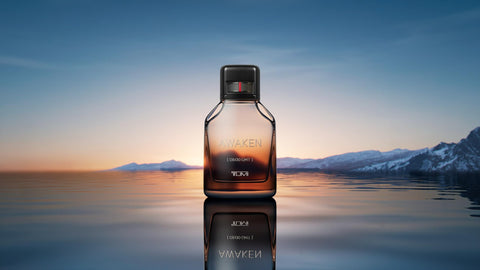TUMI AWAKEN 08:00 GMT Gift Set - Refreshing Cologne for Men with Woody Fragrance Notes - 3.4 oz & 1.0 oz Eau de Parfum