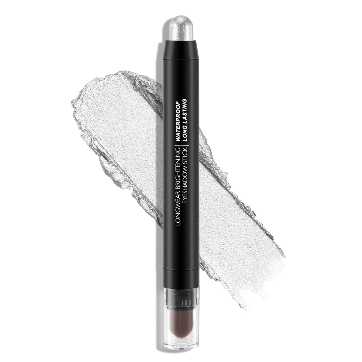 Boobeen Waterproof Eyeshadow Stick, Cream Eye Shadow Pencil with Soft Brush, Shimmer Eyeshadow Crayon Pen to Highlight Eye Makeup