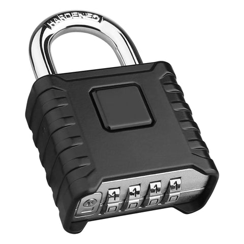 Diyife Heavy Duty Combination Padlocks Outdoor, [Weatherproof] 52mm Large 4 Digit Locker Padlock with 8mm Thick 304 Stainless Steel Shackle for Garage, Home, School, Gate, Shed, Fence, Warehouse, Gym