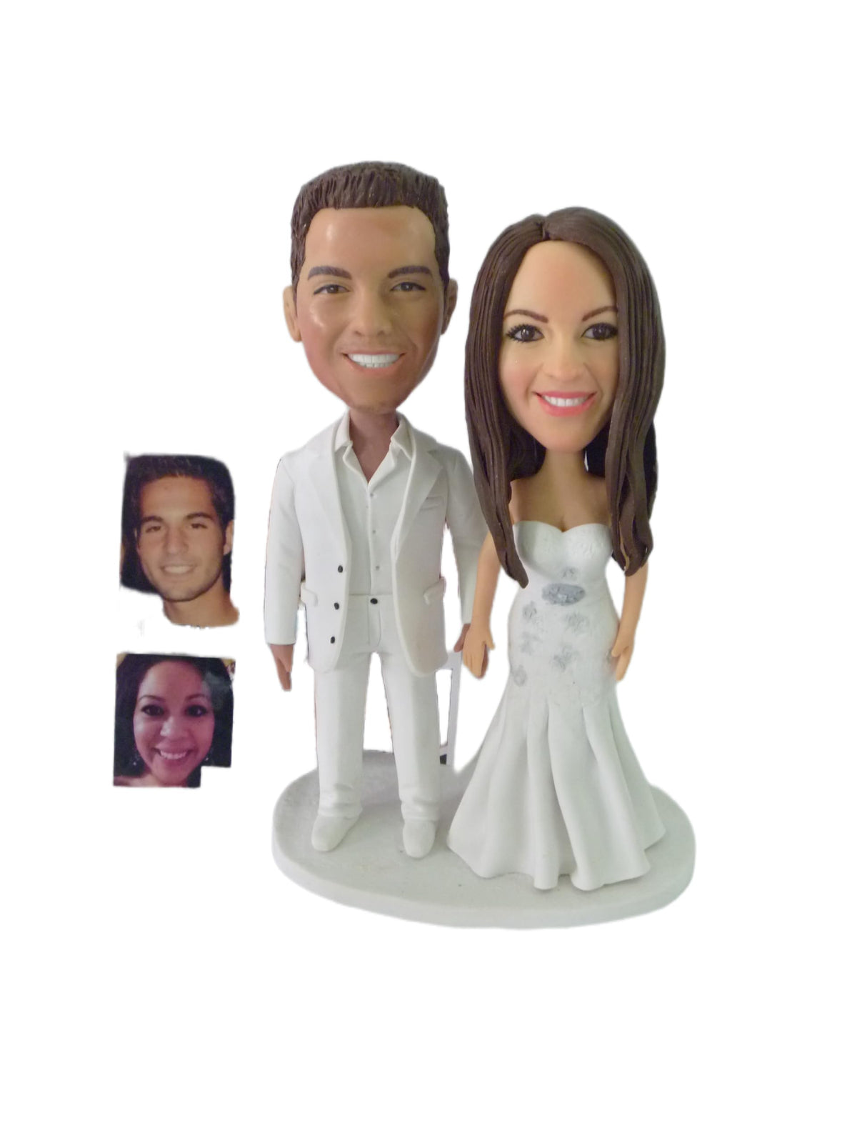 Custom Bobblehead figurine and Groom and Bride Fully Customizable wedding cake topper?Wedding Couple dolls, personalized custom sculpture ?holiday gifts, Wedding anniversary doll? Couple, 6.5inches)