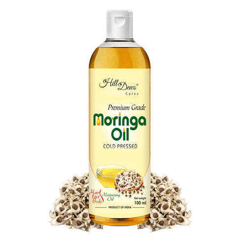 HillDews Moringa Seed Oil | 100ml | Pure | Unrefined | Cold Pressed | Skin and Hair