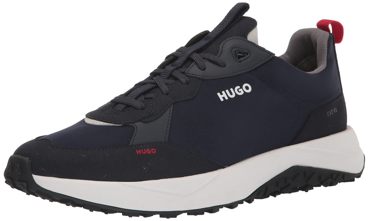 HUGO Mens Sneaker, Whale Blue/Midnight Blue, 13 US