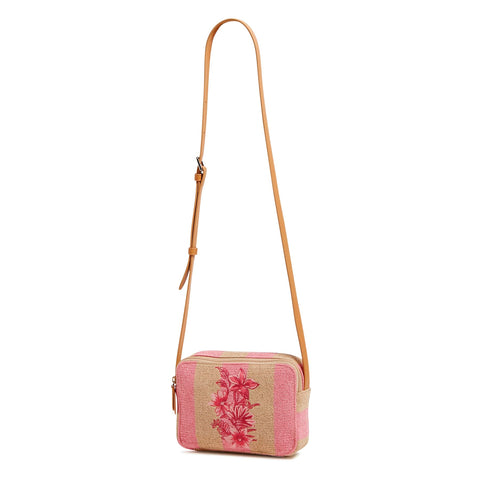 Vera Bradley Cotton Evie Crossbody Purse, Candy Pink Stripe Straw, One Size