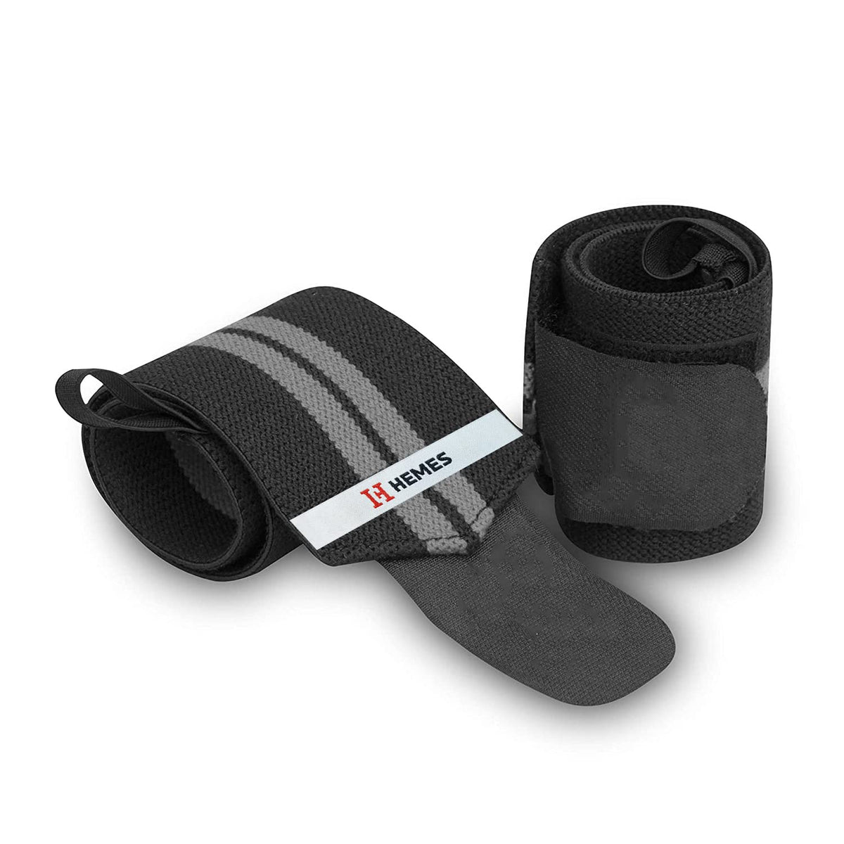 H-HEMES Wrist Supporter for Gym, Wrist Wrap, Hand Band with Adjustable Size Strap & Thumb Loop for Gym, Power Lifting Weight Lifting, Sports Training for Men & Women (Grey)